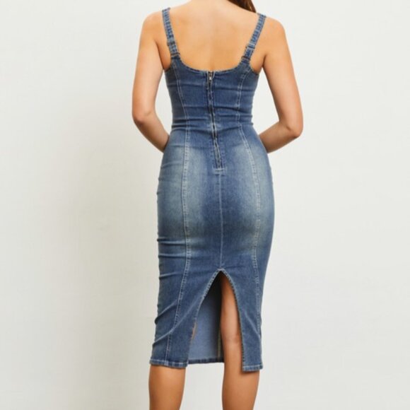 Denim Midi Dress - Picture 2 of 4